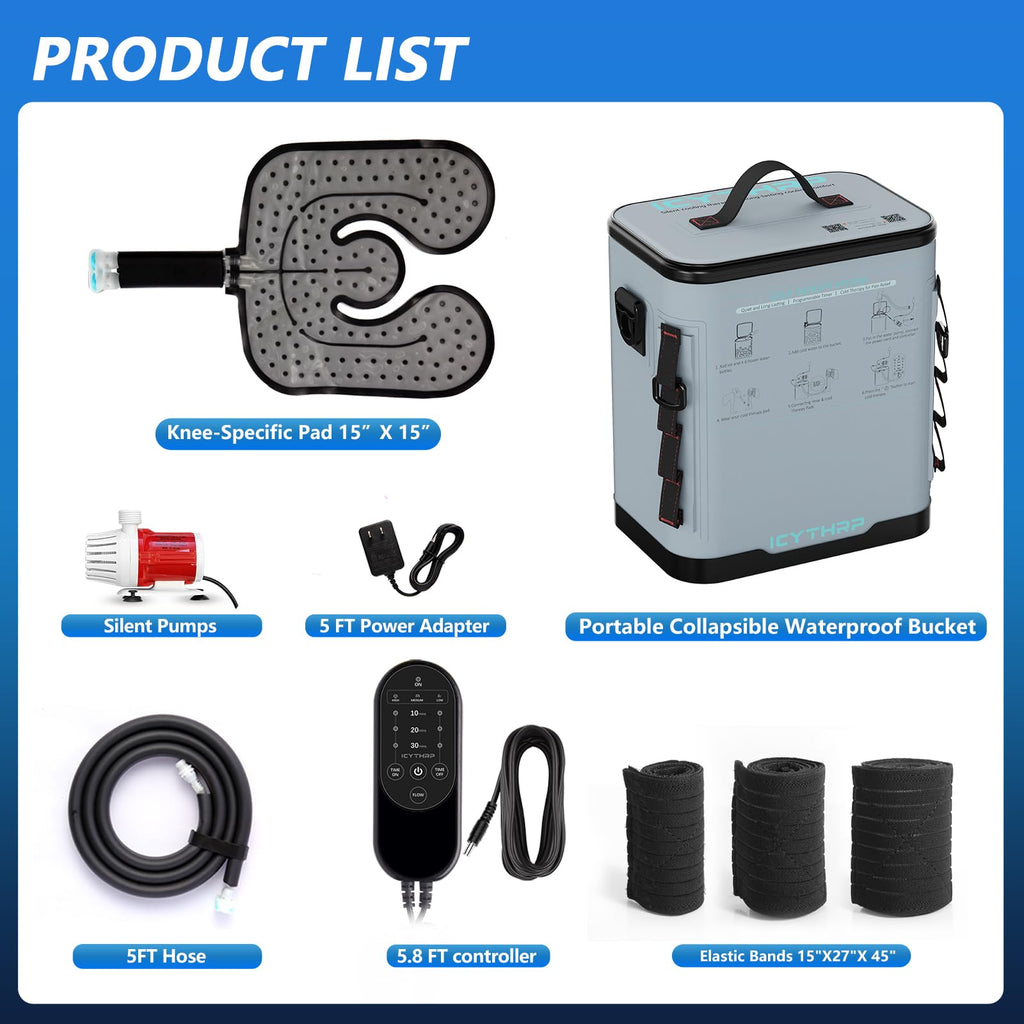Cold Therapy Machine with Programmable Timer, Portable Ice Machine for Knee After Surgery, Knee Replacement Recovery System for Pain Relief with Compression Pad