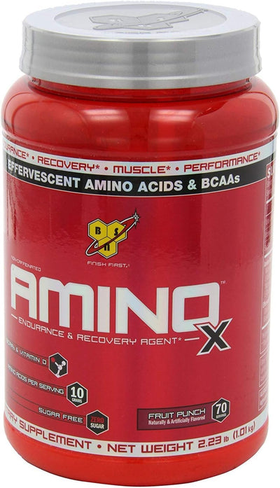 BSN Amino X Muscle Recovery & Endurance Powder with BCAAs, 10 Grams of Amino Acids, Keto Friendly, Caffeine-Free, Support Endurance, Zero Sugar, Grape, 30 servings, 15.34 Ounce (Packaging May Vary)