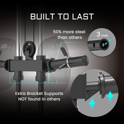 Fitness Reality Power Cage Squat Rack with Optional LAT Pulldown, Cable Crossover, 800 lb Capacity, Multi-Grip Pull-Up Bar, Adjustable Safety Bars, Strength Training for Home Gym