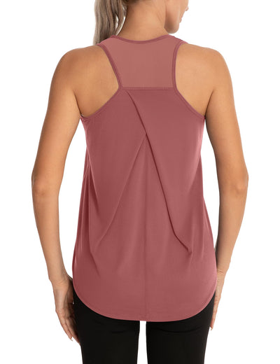 Aeuui Womens Workout Tops for Women Racerback Tank Tops Mesh Yoga Shirts Athletic Running Tank Tops Sleeveless Gym Clothes