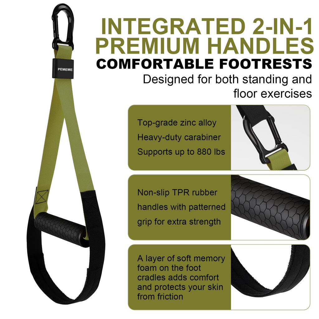 Home Resistance Training Kit | Full-Body Workout with Suspension Trainer Straps, Door Anchor, Handles, and Carrying Bag | Complete Home Gym Equipment