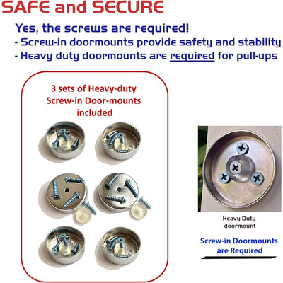 Garren Fitness Maximiza Pull Up Bar for Doorway - 27 to 39 Inches Adjustable Width Pullup Bar/Chin up Bar with 3 Sets of Screw-in Heavy-Duty Door-Mounts