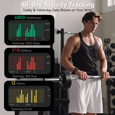 EURANS Smart Watch No App/Phone Required, 1.85" Ultra HD Display | Waterproof Fitness Tracker | 24/7 Heart Rate/Sleep Monitor | Step Counter for Walking, Pedometer & Activity Tracker for Women Men