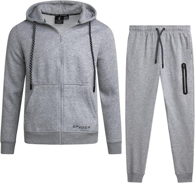 Spyder Mens Tracksuit - 2 Piece Sweatsuit for Men with Zip Up Hoodie & Jogger Sweatpants, Track Suit for Jogging or Warm Up