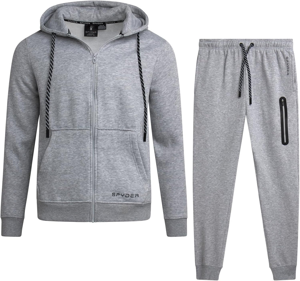 Spyder Mens Tracksuit - 2 Piece Sweatsuit for Men with Zip Up Hoodie & Jogger Sweatpants, Track Suit for Jogging or Warm Up