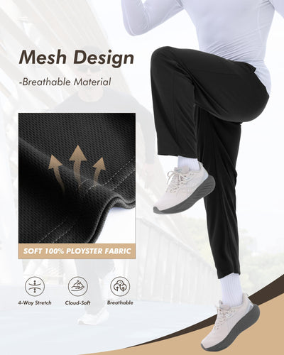 3 Pack Mens Sweatpants with Pockets - Mesh Open Bottom Athletic Joggers for Men Loose Fit Gym Workout Running Casual Pants