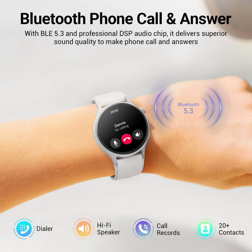 Fitpolo Smart Watch for Women,1.3" AMOLED Touchscreen Fitness Tracker, Make/Answer Calls, Heart Rate SpO2 Monitor, IP68 Waterproof, Sleep & Activity Tracking Smartwatch for Android Phones iPhone