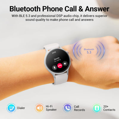 Fitpolo Smart Watch for Women,1.3" AMOLED Touchscreen Fitness Tracker, Make/Answer Calls, Heart Rate SpO2 Monitor, IP68 Waterproof, Sleep & Activity Tracking Smartwatch for Android Phones iPhone