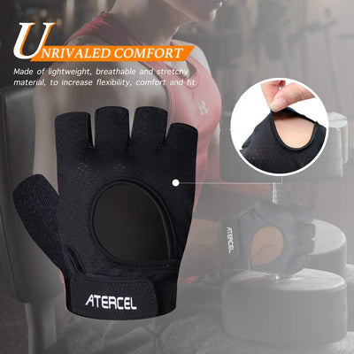 ATERCEL Weight Lifting Gloves Full Palm Protection, Workout Gloves for Gym, Cycling, Exercise, Breathable, Super Lightweight for Mens and Women