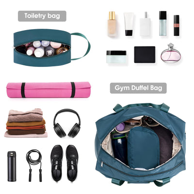 Ceneda 20" Gym Bag for Women with Wet Pocket & Shoe Compartment, Lightweight Duffel Waterproof Carry On Duffle for Travel, Yoga, Overnight (Green)