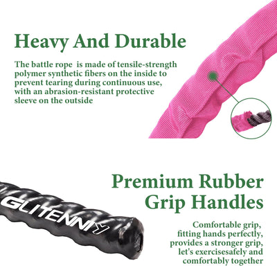 Battle Ropes Black Workout Rope 1 inch Battle Ropes for Home Gym 30ft Exercise Ropes for Working Out Heavy Ropes for Exercise Training Weighted Rope Weighted Workout Rope Battle Rope