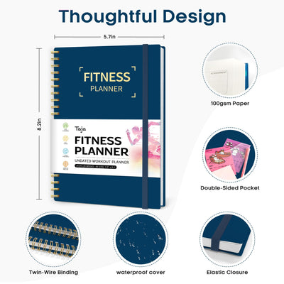 Fitness Workout Journal for Women & Men, A5(5.5" x 8.2") Workout Log Book Planner for Tracking, Progress, and Achieving Your Wellness Goals - Green