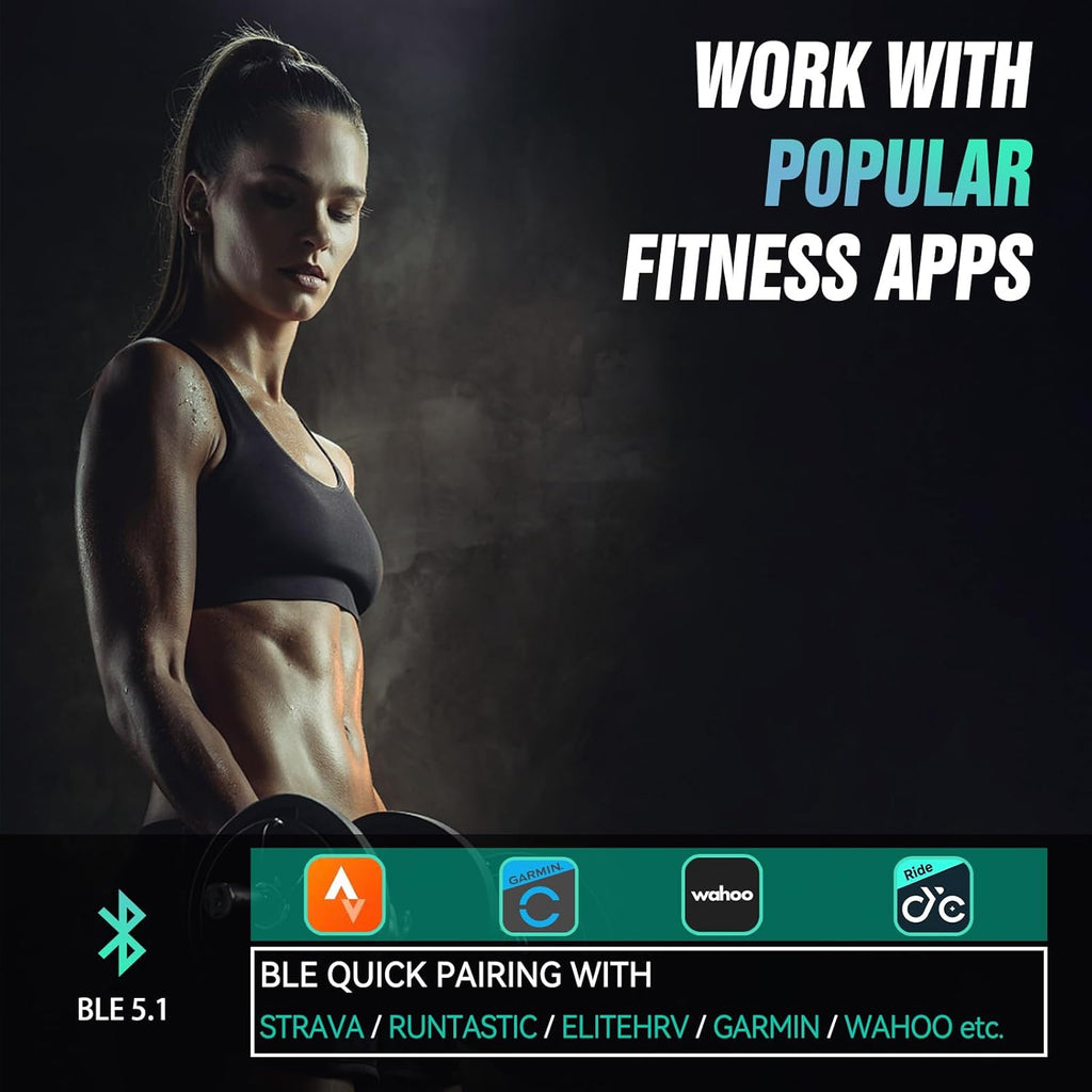 CYCPLUS Heart Rate Monitor Armband,Bluetooth 5.1 ANT+ HR Monitor with HR Zone LED Indicator, IP67 Waterproof, Use for Running Cycling Gym and Other Sports (2025 Upgraded Model)