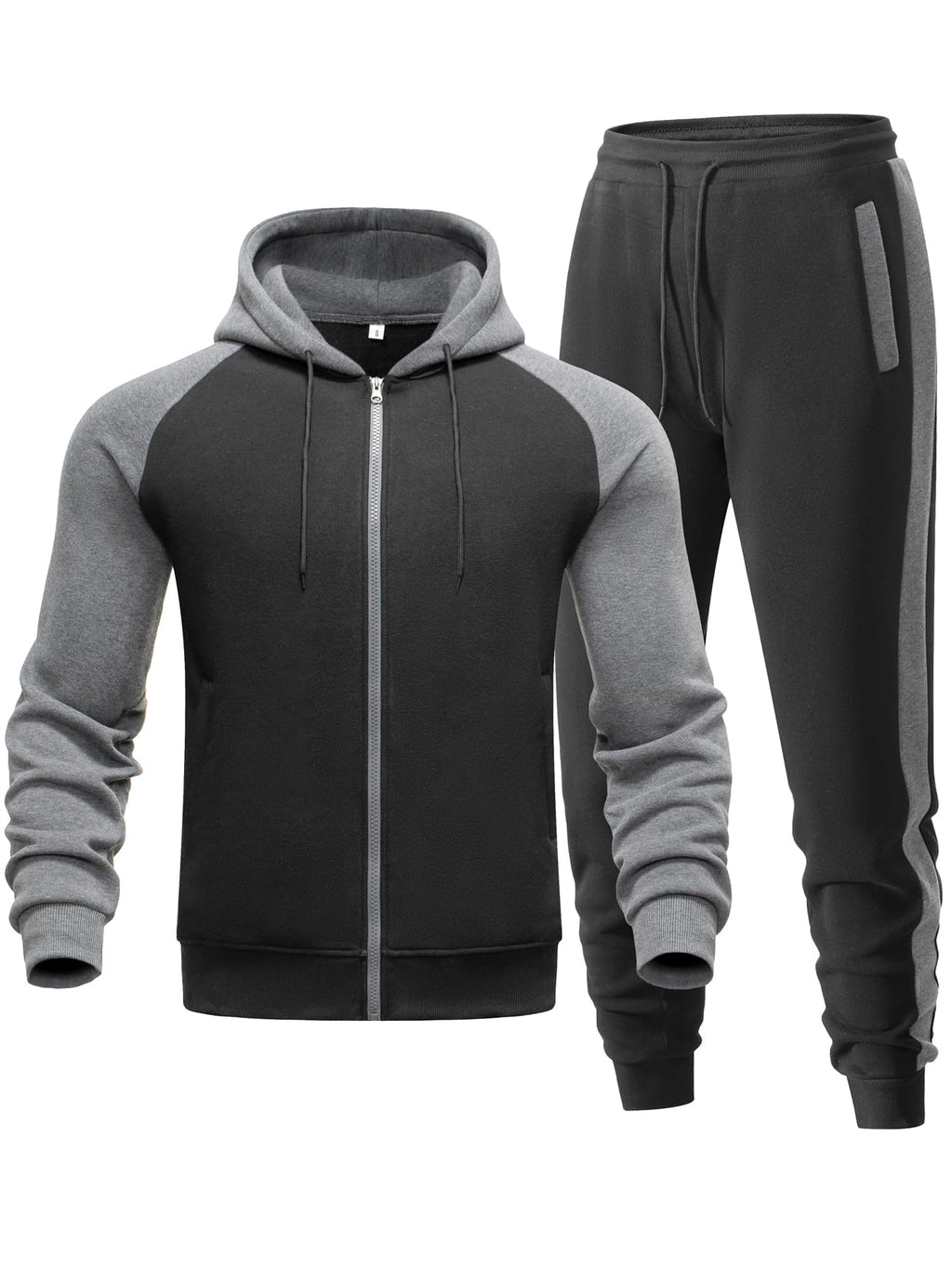 Men's Tracksuit 2 Pieces Set Zip Up Hoodie Sweatsuits Athletic Jogging Suit Set Casual Outfit with Pockets