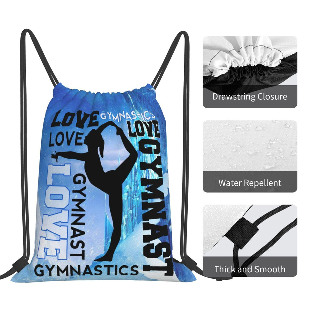 Gymnastics Drawstring Backpack Light Gym String Bag Pink Water Resistant Sackpack Sport Yoga Daypack For Womens Mens