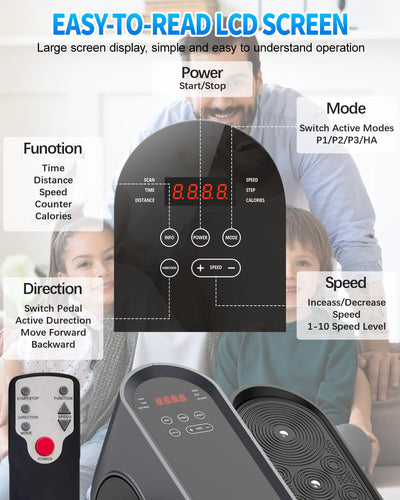 Under Desk Elliptical Machine, Electric Elliptical Leg Exerciser for Seniors with 12 Adjustable, Portable Quiet Elliptical Exercise Machine, Seated Pedal Exerciser with Remote Control