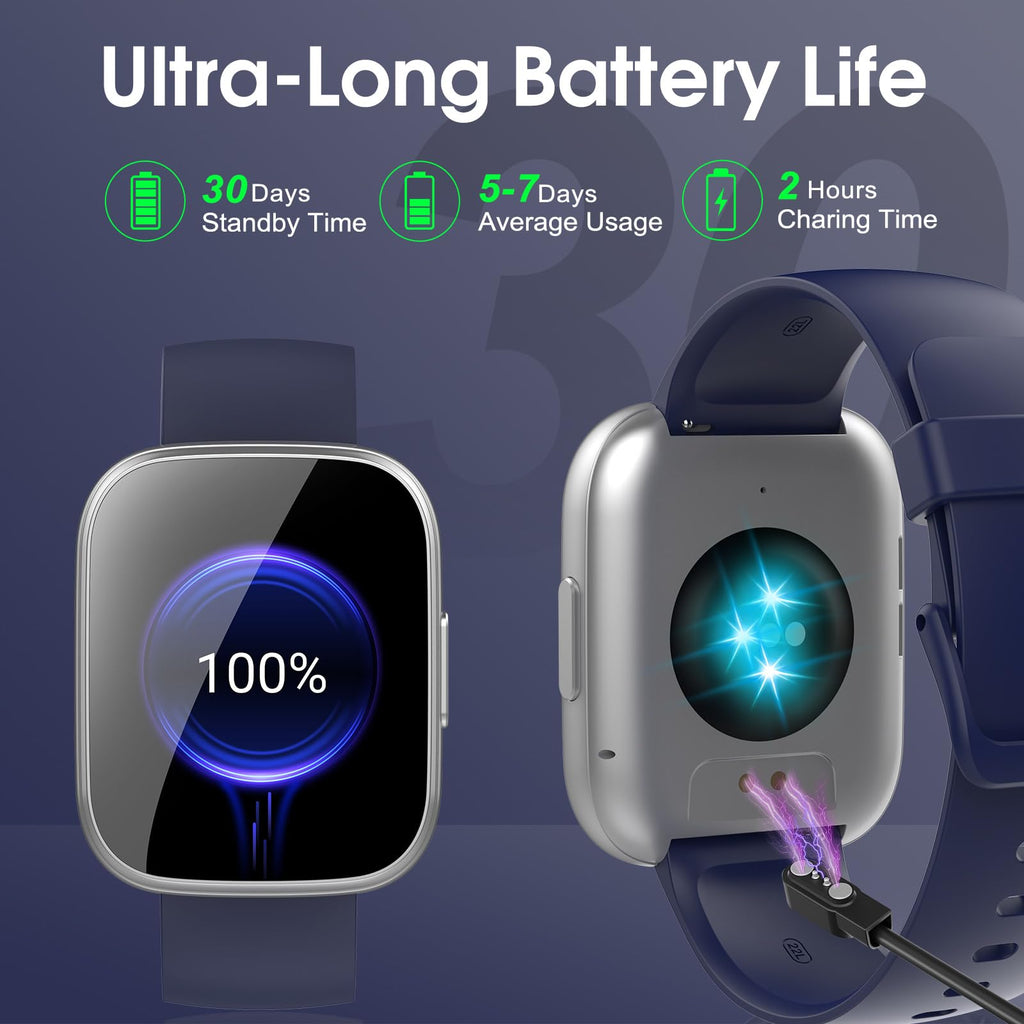 Smart Watch for Men Women(Answer/Make Calls), 1.95" HD Touch Screen Fitness Watch with Sleep Heart Rate Monitor, 110+ Sports Modes, IP68 Waterproof Activity Trackers Compatible with Android iOS, Black