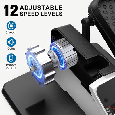 VIVURN-018 Under Desk Elliptical 12 Speed 5 Modes Mini Motorized Leg Exerciser While Sitting for Seniors As Seen on TV with Non-Slip Mat Quiet & Portable Electric Pedal Exerciser for Home and Office