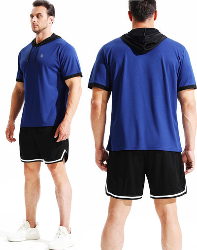 NELEUS Men's Dry Fit Performance Athletic Shirt with Hoods