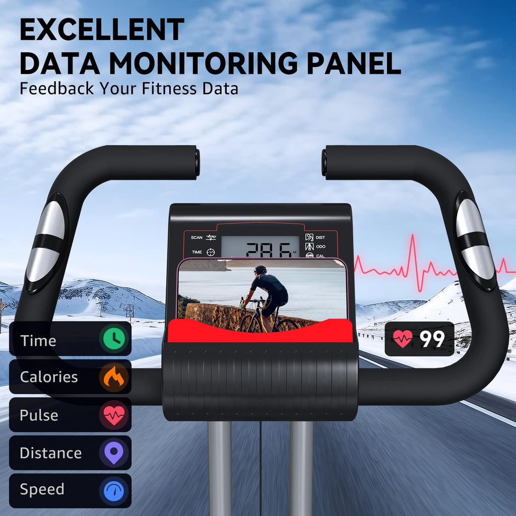 Foldable Exercise Bike Stationary Bikes for Home, 5 IN 1 Indoor Workout Bike, Cycling Bike with 16-Level Quiet Magnetic Resistance, 6.6 LBS Flywheel and 300LBS Capacity, 2025 Designed 817 X-bike