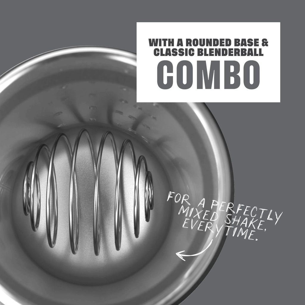 BlenderBottle Strada Shaker Cup Insulated Stainless Steel Water Bottle with Wire Whisk, 24-Ounce, Black