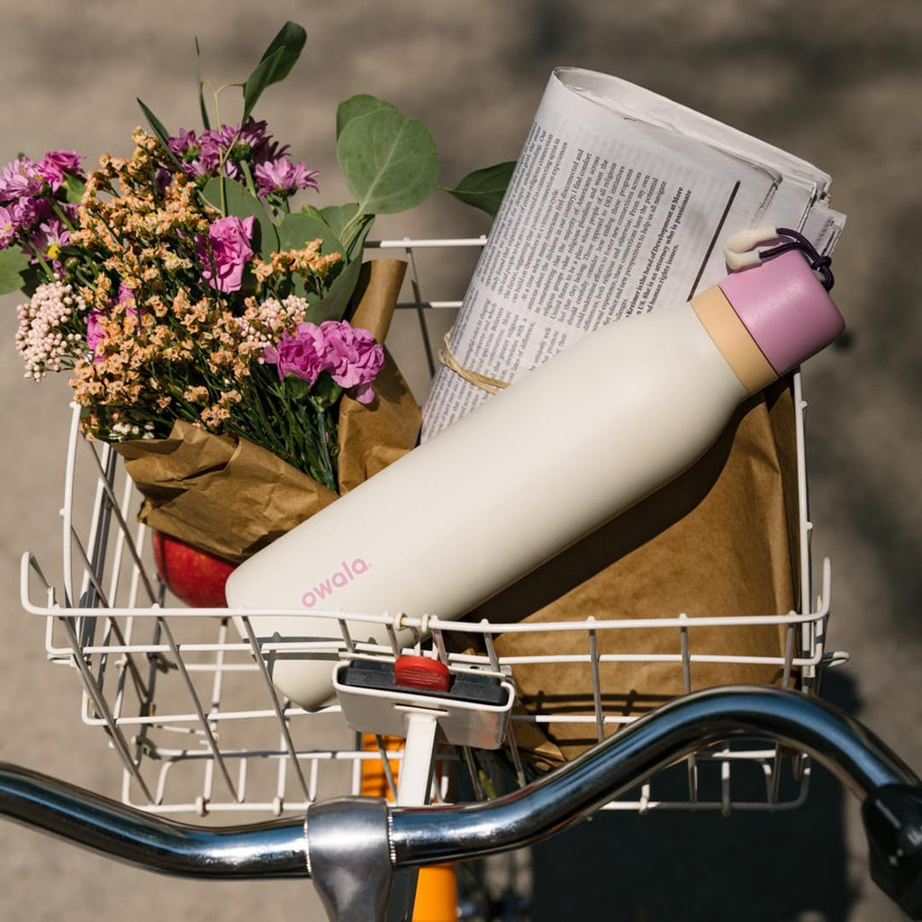 Owala FreeSip Twist Insulated Stainless Steel Water Bottle with Straw for Sports and Travel, BPA-Free, 24-oz, Purple/Purple (California Grapevine)