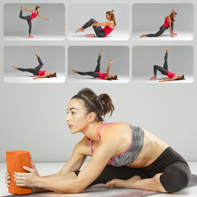 Yoga Blocks 2 Pcs, 9"x6"x3" Yoga Brick Foam Blocks EVA Foam Block Yoga Props Accessories for Yoga Pilates Stretching and Meditation