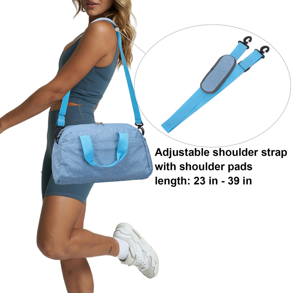 14 inch Small Gym Bag for Women & Men, Mini Duffel Bag for Travel Sports Lightweight Carry On Bag (Light Green)