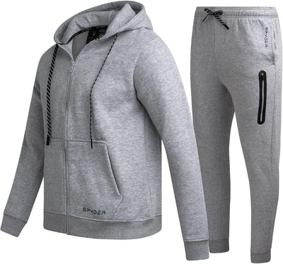 Spyder Mens Tracksuit - 2 Piece Sweatsuit for Men with Zip Up Hoodie & Jogger Sweatpants, Track Suit for Jogging or Warm Up