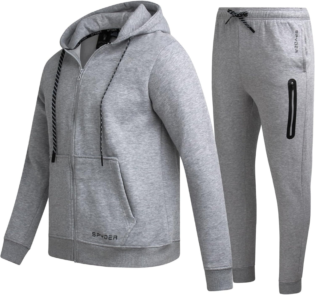 Spyder Mens Tracksuit - 2 Piece Sweatsuit for Men with Zip Up Hoodie & Jogger Sweatpants, Track Suit for Jogging or Warm Up