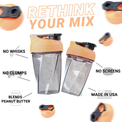 HELIMIX 2.0 Vortex Blender Shaker Bottle Holds upto 28oz | No Blending Ball or Whisk | USA Made | Portable Pre Workout Whey Protein Drink Shaker Cup | Mixes Cocktails Smoothies Shakes | Top Rack Safe