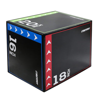 RitFit 3 in 1 Extra Firm Soft Plyo Box Foam Plyometric Box-30”x24”x20”-20"x18"x16" Heavy Duty High Density Foam Jumping Box 3 Sizes with PVC Cover,Platform for Home Gym Fitness, 440lb Weight Capacity