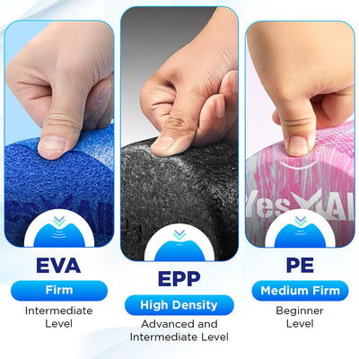 Yes4All High-Density EPP Half Round Back Roller Foam, Exercise Foam Roller for Yoga, Pilates & Stretching - 12, 18, 24, 36 inch