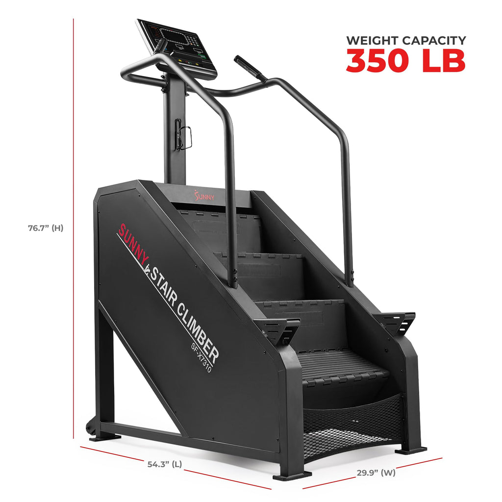 Sunny Health & Fitness Premium High-Intensity Smart Stepper Stair Climber, Commercial Grade, Cardio Workout Programs, Free SunnyFit App Bluetooth Connection, 350-400 LB Weight Capacity
