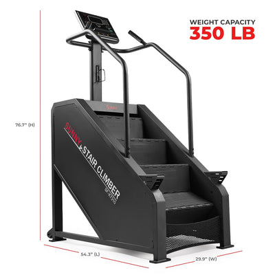 Sunny Health & Fitness Premium High-Intensity Smart Stepper Stair Climber, Commercial Grade, Cardio Workout Programs, Free SunnyFit App Bluetooth Connection, 350-400 LB Weight Capacity
