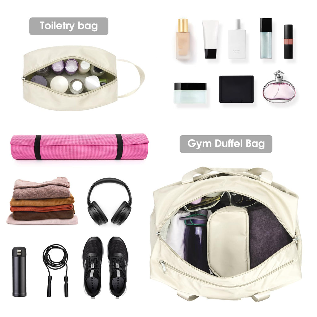 Ceneda 20" Gym Bag for Women with Wet Pocket & Shoe Compartment, Lightweight Duffel Waterproof Carry On Duffle for Travel, Yoga, Overnight (Green)