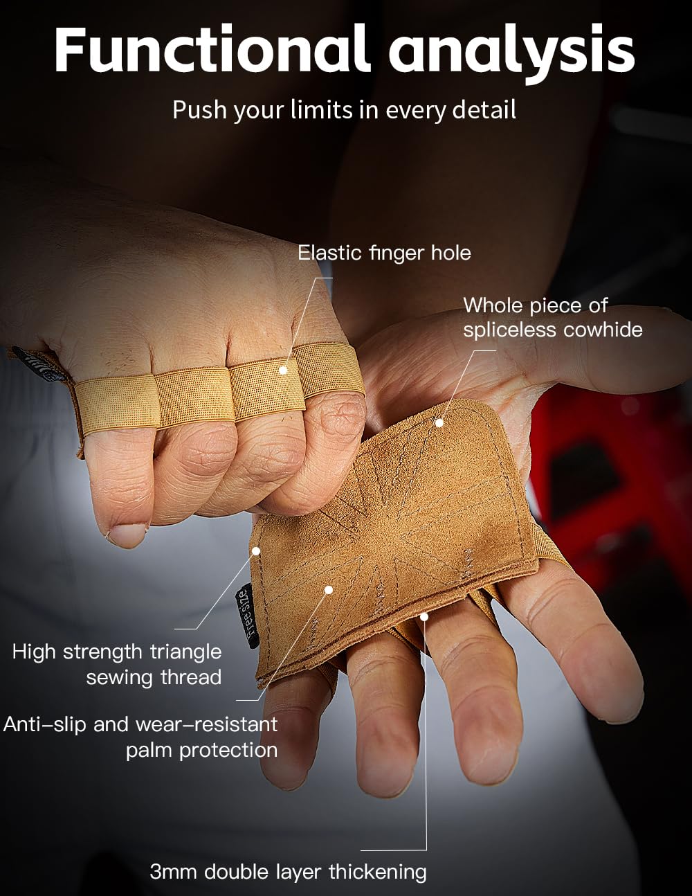 Leather Weight Lifting Gloves, Lifting Grips Weightlifting Gloves for Men Women, Weight Glove Gym Glove for Weightlifting Deadlift Exercise Pull-up