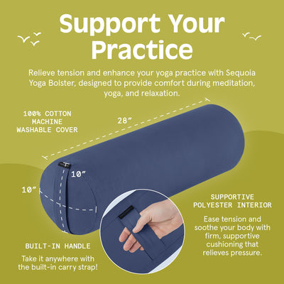 Retrospec Retrospec Sequoia Yoga Bolster Pillow - Meditation Cushion for Yoga Practices - Includes Machine Washable 100% Cotton Cover & Durable Carry Handle