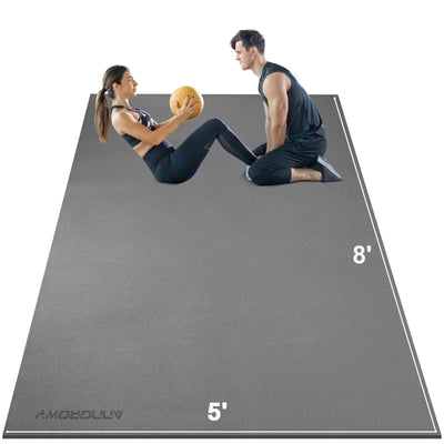Large Exercise Mat 8'x5'|12'x6' Workout Mat for Home Gym Mats Exercise Heavy Duty Gym Flooring Fitness Mat Large Yoga Mat Cardio Mat for Weightlifting, Jump Rope, MMA, Shoe-Friendly