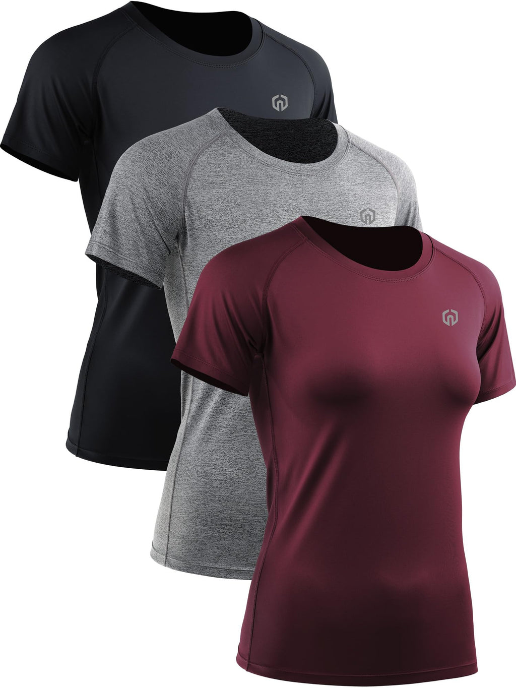NELEUS Women's 3 Pack Compression Workout Athletic Shirt