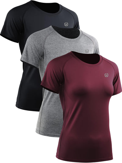 NELEUS Women's 3 Pack Compression Workout Athletic Shirt