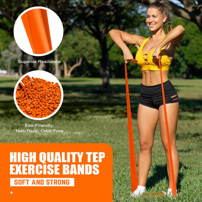 Resistance Bands, Exercise Bands, Physical Therapy Bands for Strength Training, Yoga, Pilates, Stretch Elastic Band with Different Strengths, Workout Bands for Home Gym