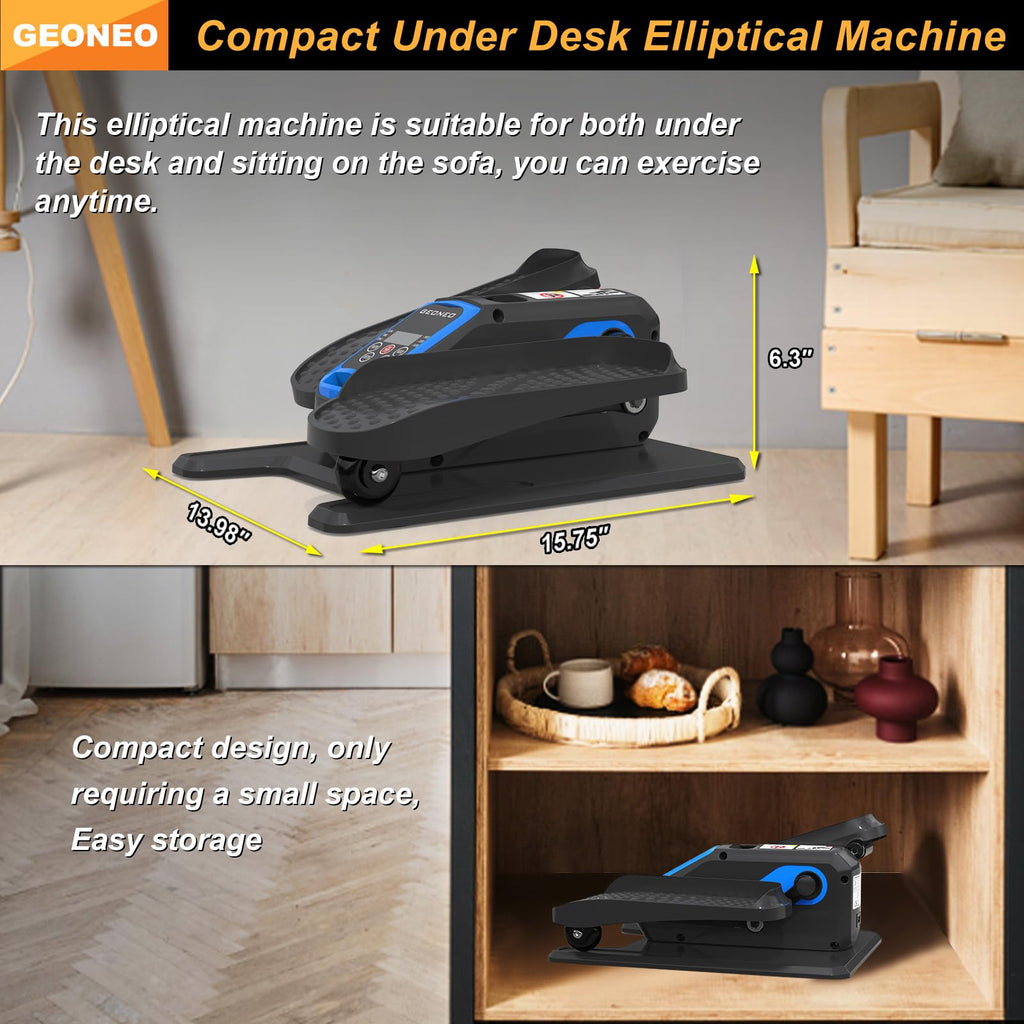 Under Desk Elliptical Machine, Electric Elliptical Exerciser for Senior, Quiet & Small Electric Seated Pedal Exerciser for Home with Display Monitor, Remote Control & 12 Adjustable Speeds
