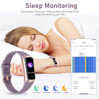 Fitness Tracker with 24/7 Heart Rate, Blood Oxygen Blood Pressure Sleep Monitor, Activity Trackers 5 ATM Waterproof,Step Calorie Counter Pedometer Health Smart Watch for Women Men Bordeaux