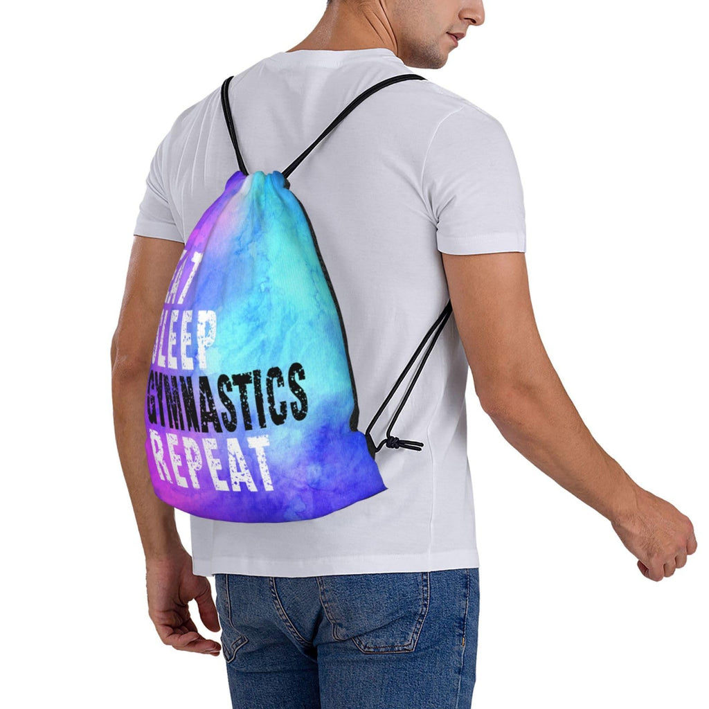 Gymnastics Drawstring Backpack Light Gym String Bag Pink Water Resistant Sackpack Sport Yoga Daypack For Womens Mens