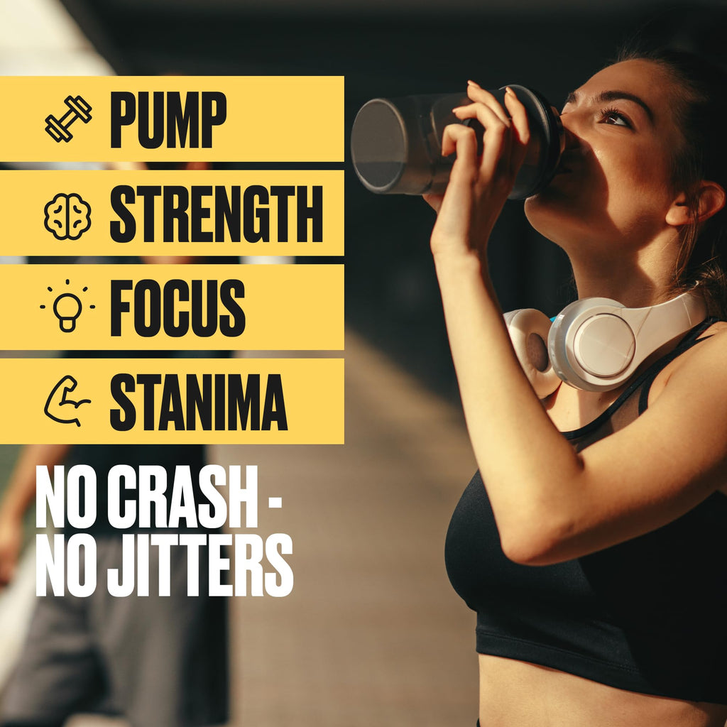 BULLFIT Pre Workout Powder, Pina Coolada Flavor, Pre-Workout Support for Men & Women, L Citrulline, Creatine, Beta Alanine & Electrolytes, Powdered Drink Mix with No Sucralose & Zero Sugar, 20 Srvgs