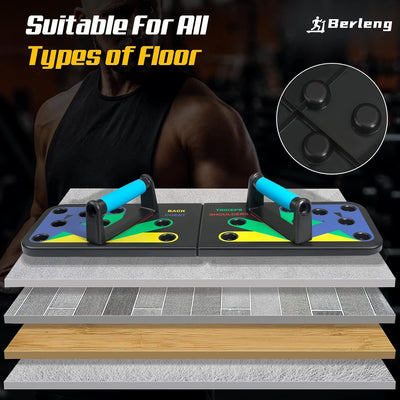 Solid Push Up Board 15 in 1 Home Workout Equipment Multi-Functional Pushup Stands System Fitness Floor Chest Muscle Exercise Professional Equipment Burn Fat Strength Training Arm Men & Women Weights