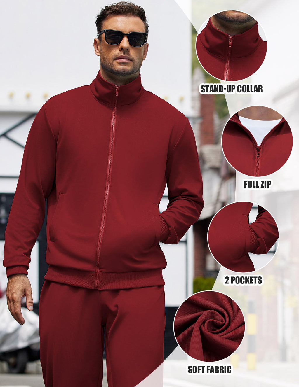 COOFANDY Men's Tracksuits Casual Sweatsuit 2 Piece Full Zip Athletic Jogging Suit Sets Sport Sweat Suit