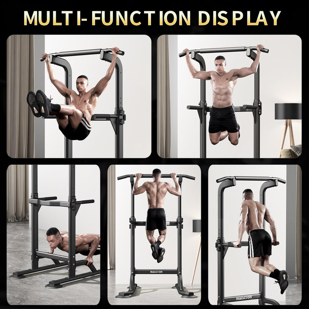 Power Tower Pull Up Bar and Dip Station, Multi-Function Home Gym, Strength Training Fitness Equipment, Height Adjustable