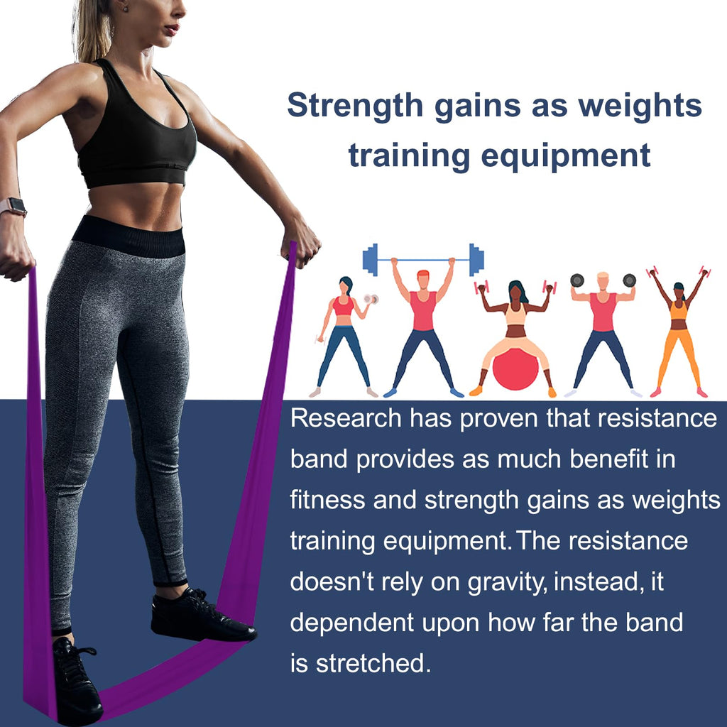 Resistance Bands,Professional Long Non-Latex Elastic Stretch Bands,Exercise Bands for Physical Therapy, Yoga, Pilates, Rehab, at-Home or The Gym Workouts, Strength Training